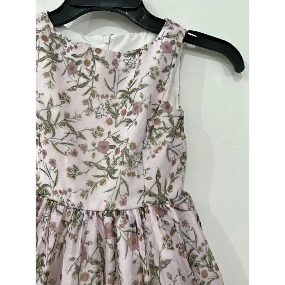 NWOT PIPPA & JULIE Kids' Size 5 Little Girl's Ditsy Floral Opaque Organza Dress